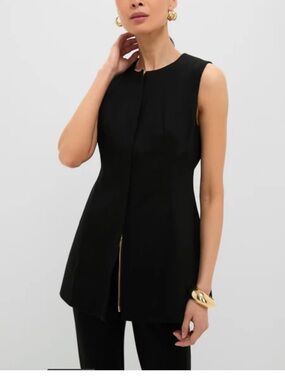 Tuckernuck Black Zip-Front Sleeveless Tunic